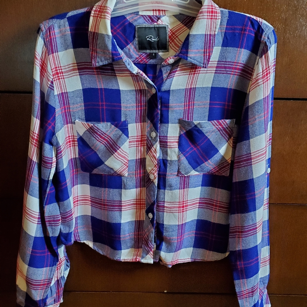 Rails crop plaid shirt S